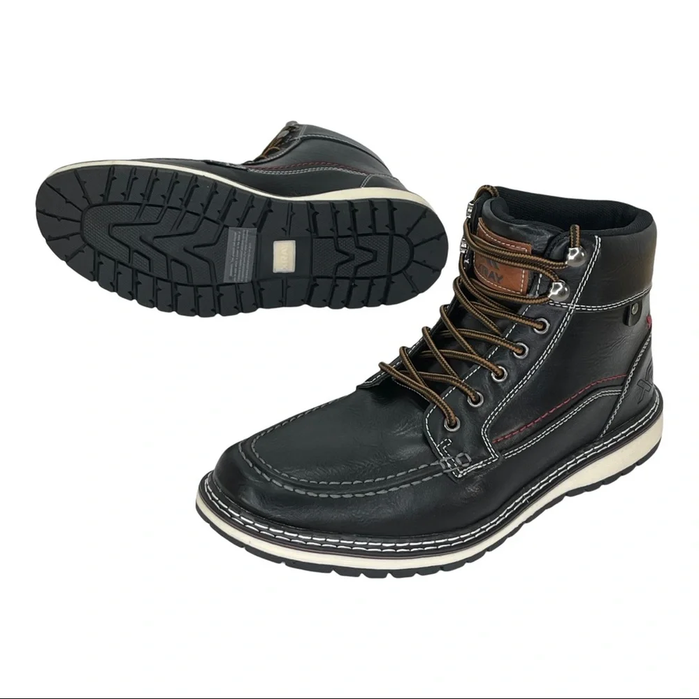 XRAY Black Faux Leather Cushioned Mens Ankle Boots - Picture 11 of 12